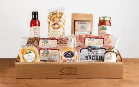 gift box with different types of bacon