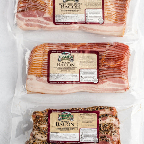 packages of sliced bacon