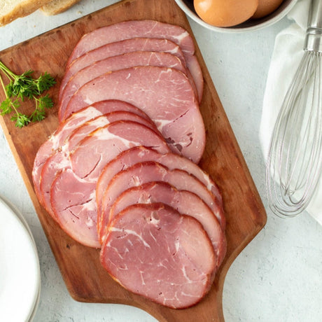 sliced smoked cottage bacon