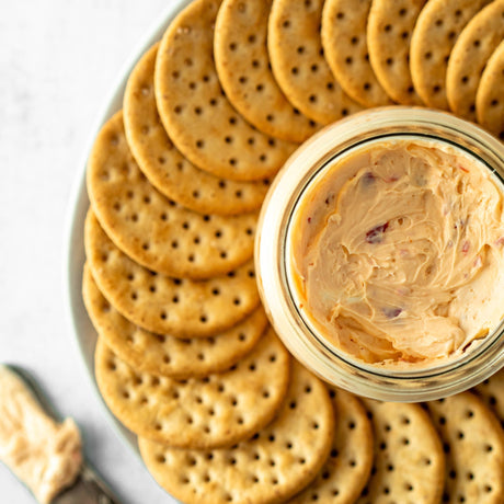 cream cheese spread and crackers