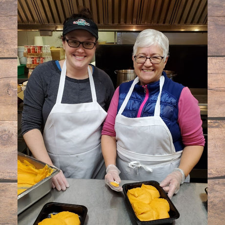 main cook of Stoltzfus Meats Kathy and Ruthie