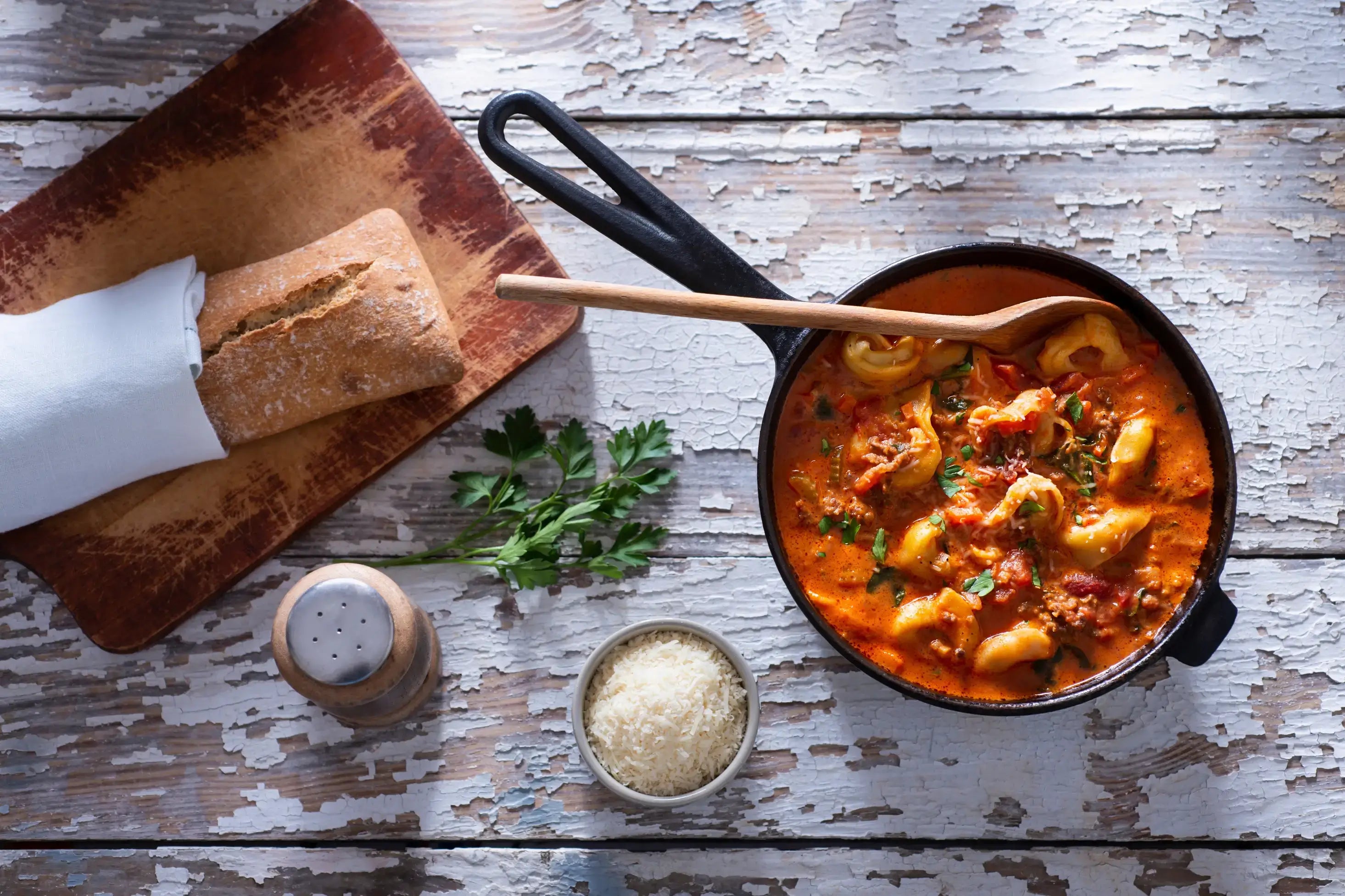 Chicken Sausage and Tortellini Skillet Dinner