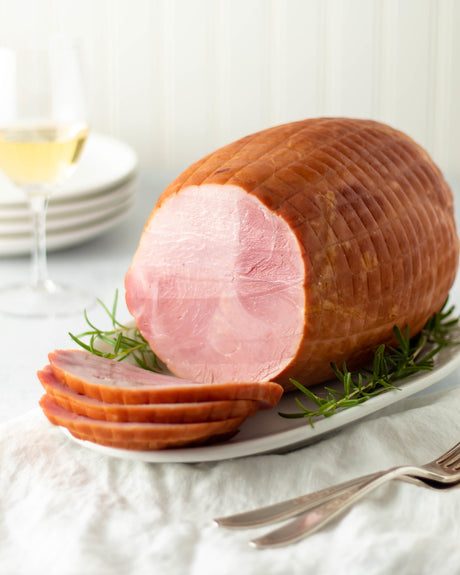 A boneless smoked ham