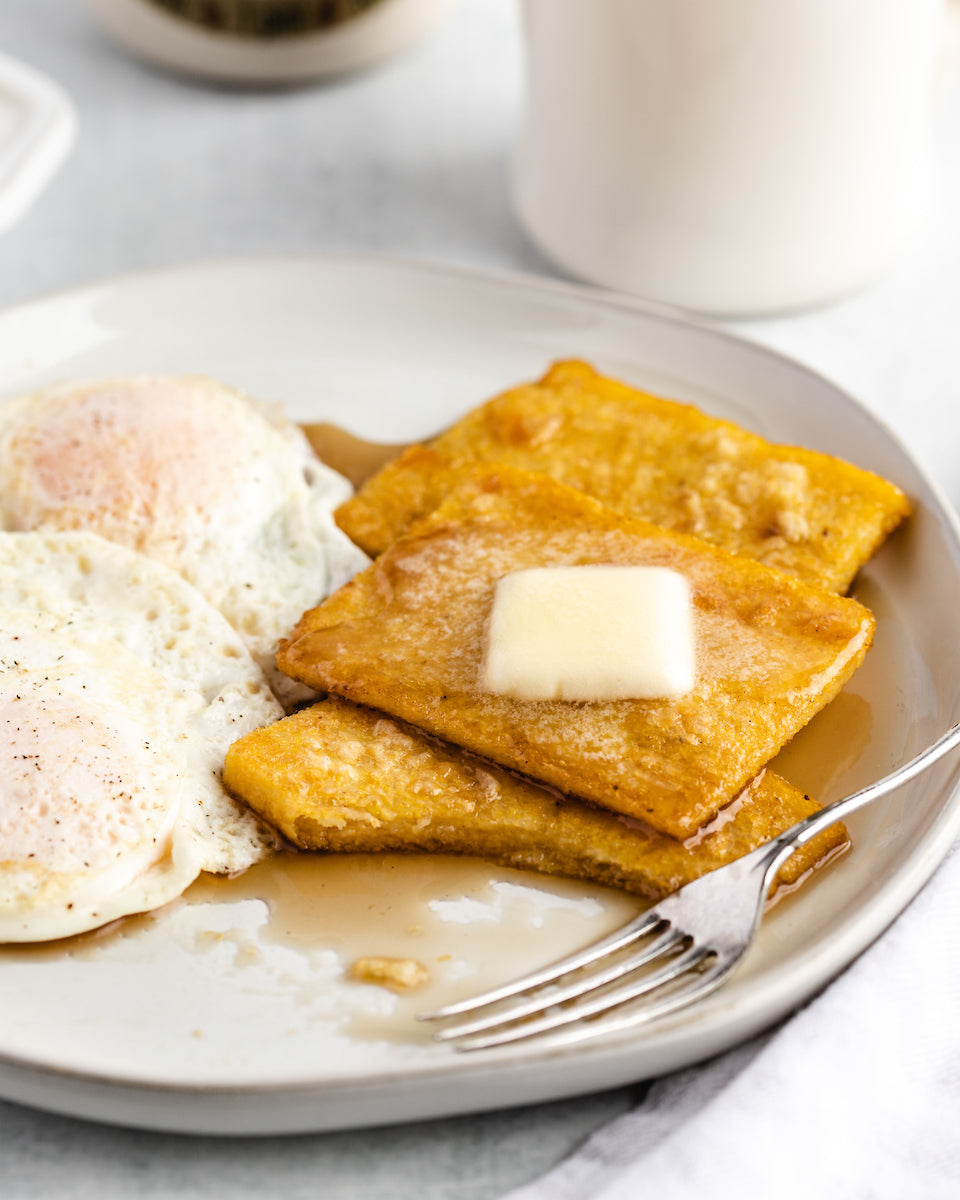 corn mush with maple syrup