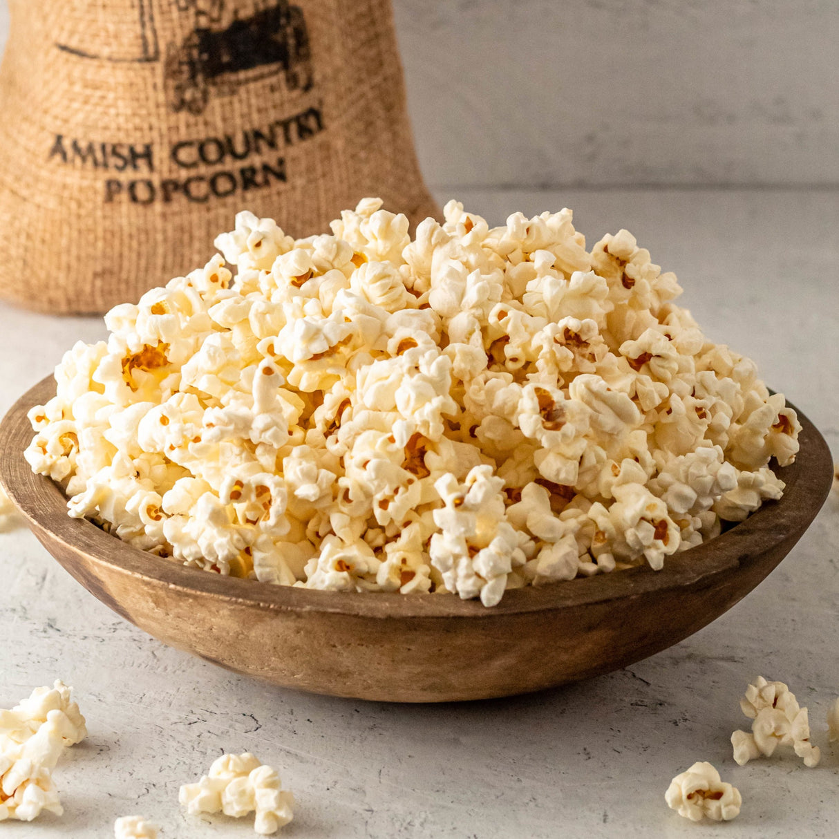 a bowl full of freshly popped popcorn