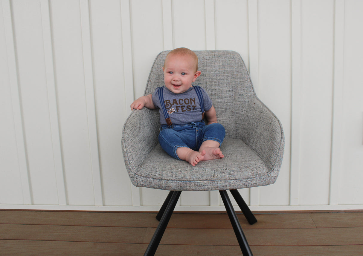 Granite Heather Short Sleeved BaconFest Baby Onesie