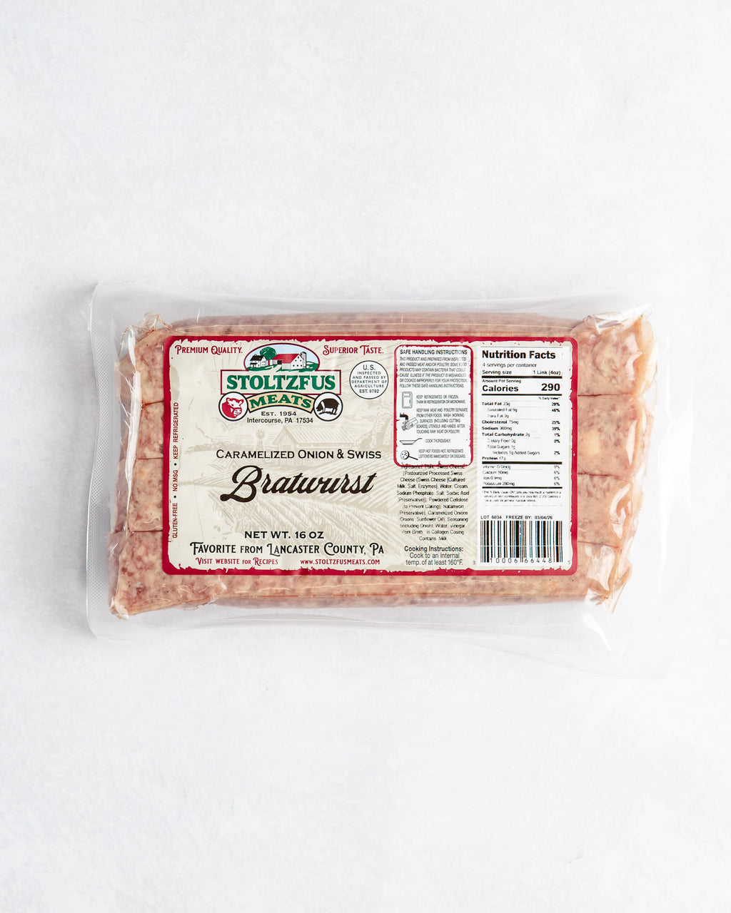 Caramelized Onion & Swiss Bratwurst Griller