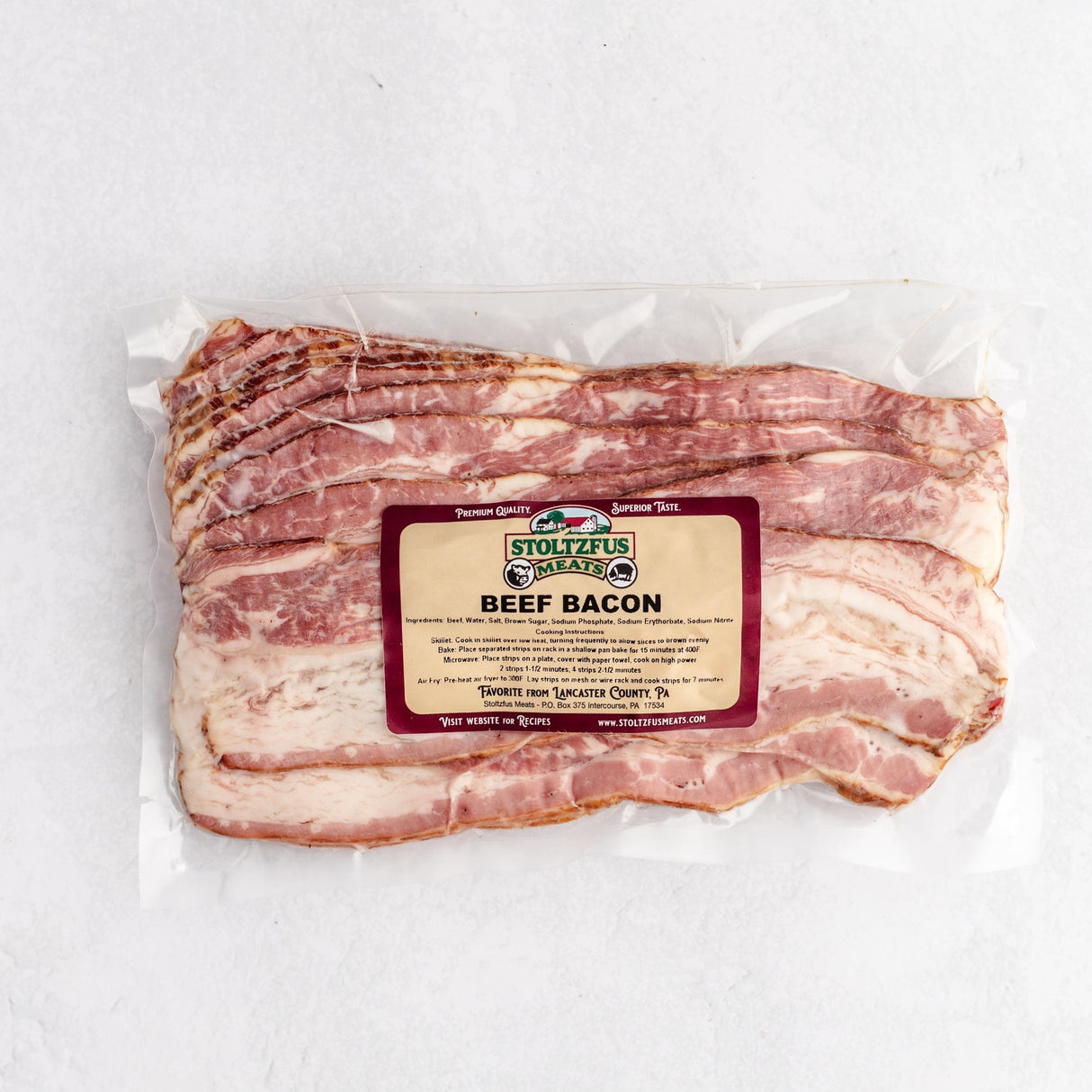 a package of beef bacon