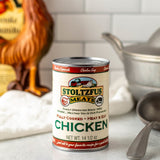a can of chicken on a kitchen counter