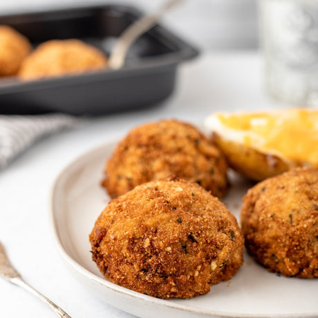 chicken croquettes on a plate 