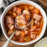 a bowl of ham and bean soup