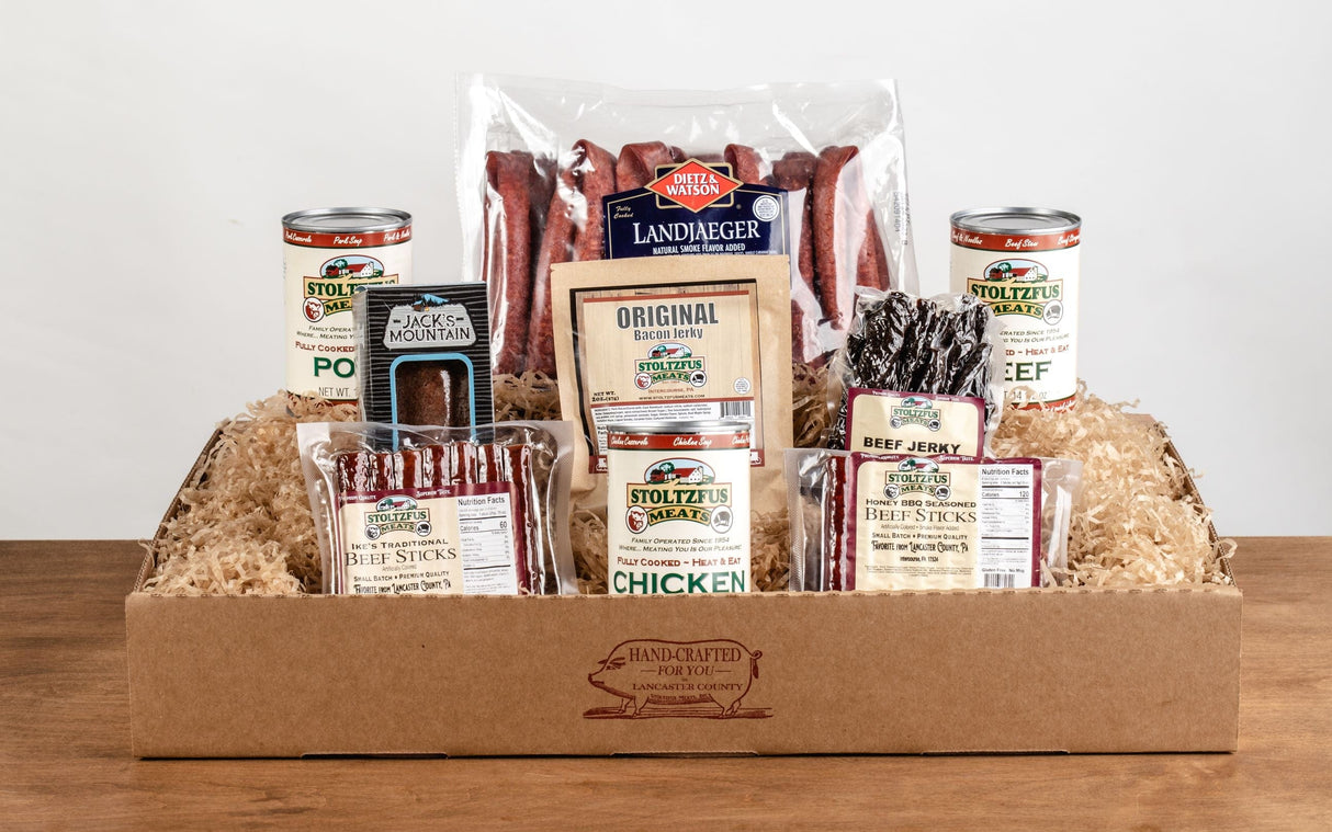 a box of shelf stable meats